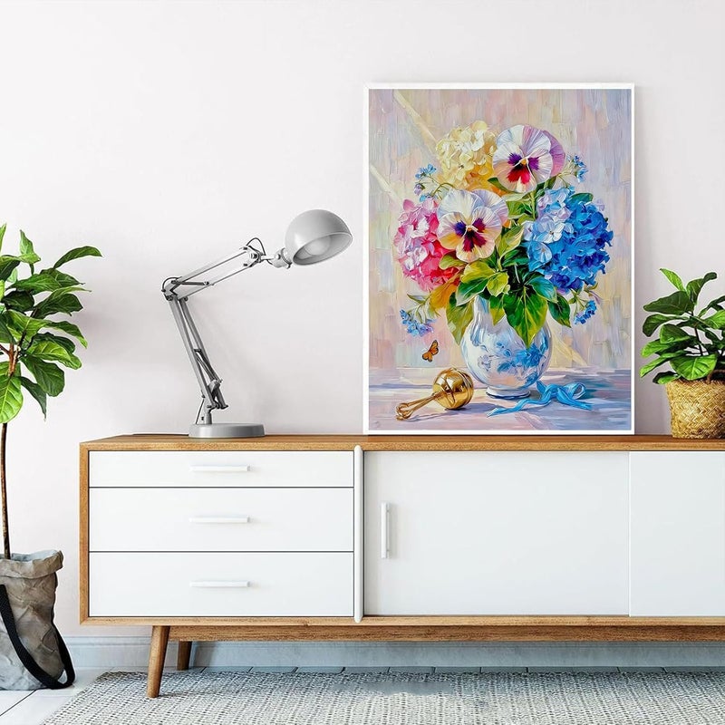 hito Flower Paint by Numbers Kit for Adults - Flowers Adult Paint by Number Kits on Canvas for Gift Home Wall Decor 16x20 Inch - Image 4